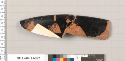 Terracotta rim fragment of a kylix (drinking cup)