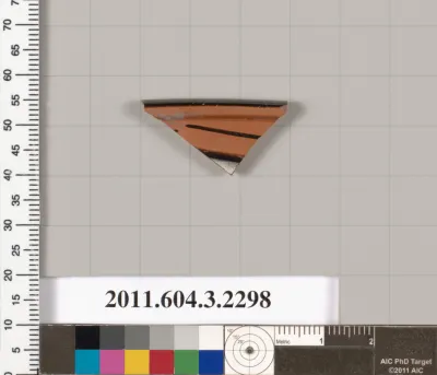 Terracotta rim fragment of a kylix: eye-cup (drinking cup)