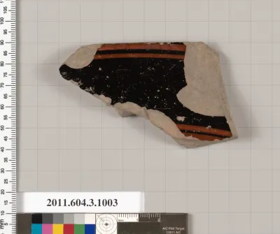 Terracotta fragment of lekanis (covered dish)?