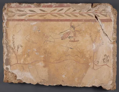 Fresco Panel with Two Warriors