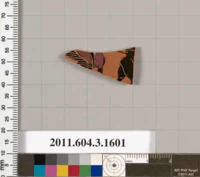 Terracotta fragment of a kylix: Band cup (drinking cup)