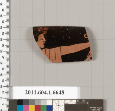 Terracotta rim fragment of a kylix (drinking cup)