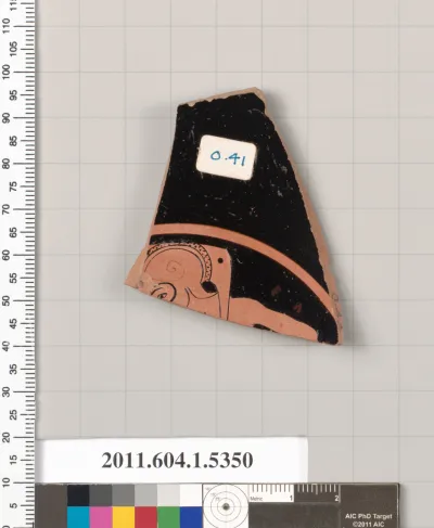 Terracotta fragment of a kylix (drinking cup)