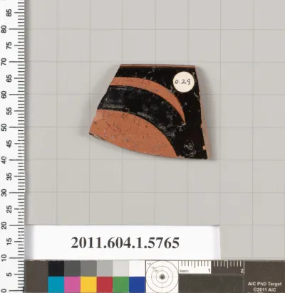 Terracotta rim fragment of a kylix: eye-cup (drinking cup)