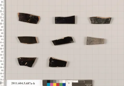 Terracotta fragments of kylikes (drinking cups)