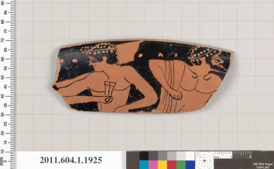 Terracotta rim fragment of a kylix (drinking cup)