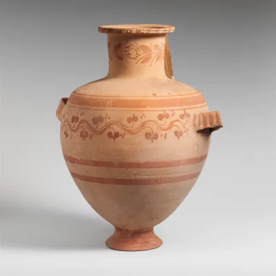 Terracotta Hadra hydria (water jar)