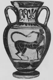 AMPHORA, NECK (ETRUSCAN, BLACK-FIGURE)