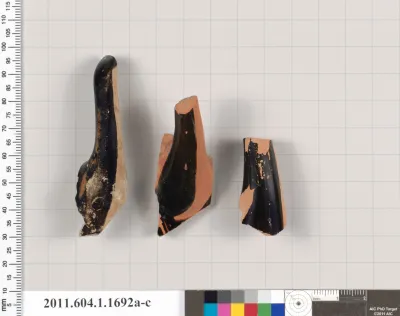 Terracotta fragments of kylikes (drinking cups)