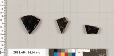 Terracotta fragments of kylikes (drinking cups)