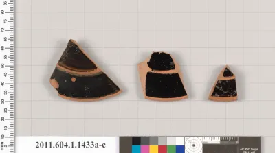 Terracotta fragments of kylikes (drinking cups)