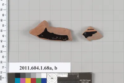 Terracotta fragments of a kylix (drinking cup)