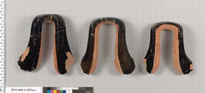 Terracotta fragments of kylikes (drinking cups)