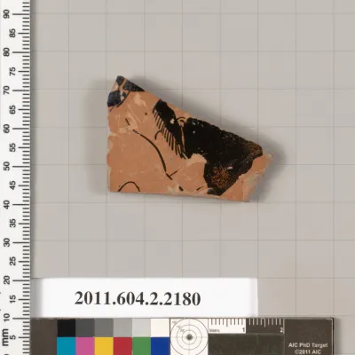 Terracotta fragment of a pot; unglazed on the inside