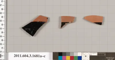 Terracotta fragments of kylikes: Band or lip cups (drinking cups)