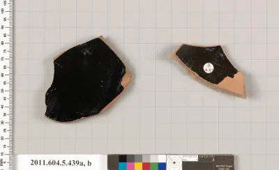 Terracotta fragments of kylikes (drinking cups)