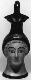 FIGURE VASE, OINOCHOE (ATHENIAN, RED-FIGURE)