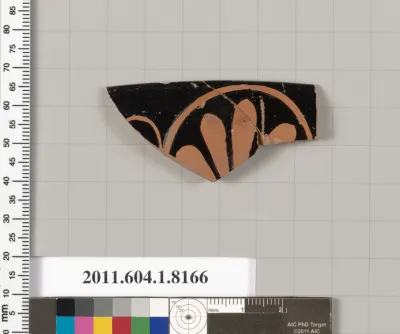 Terracotta rim fragment of a kylix (drinking cup)