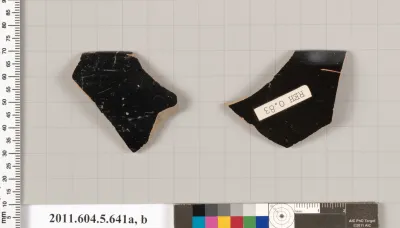 Terracotta rim fragments of kylikes (drinking cups)