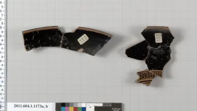 Terracotta rim fragments of a kylix (drinking cup)