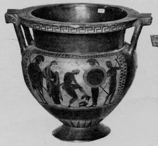 KRATER, COLUMN (ATHENIAN, BLACK-FIGURE)