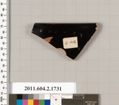 Terracotta rim fragment of a skyphos (deep drinking cup)