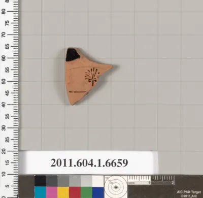 Terracotta rim fragment of a kylix (drinking cup)