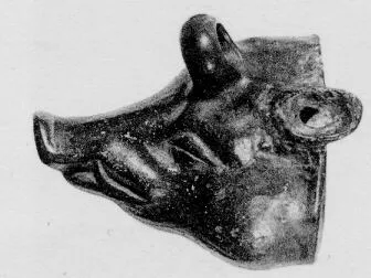 FIGURE VASE (SOUTH ITALIAN, APULIAN, BLACK GLAZE)