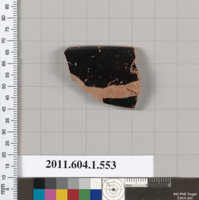 Terracotta rim fragment of a kylix (drinking cup)