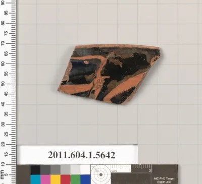 Terracotta rim fragment of a kylix (drinking cup)