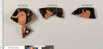 Terracotta rim fragments of a kylix (drinking cup)