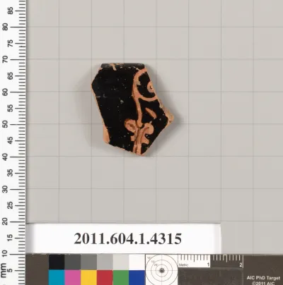 Terracotta rim fragment of a kylix (drinking cup)