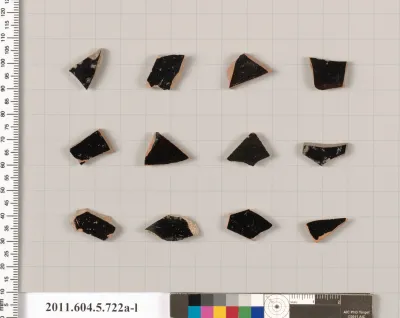 Terracotta fragments of kylikes (drinking cups)