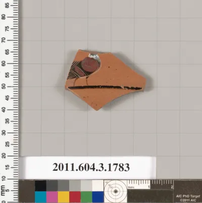 Terracotta rim fragment of a kylix: Lip cup (drinking cup)