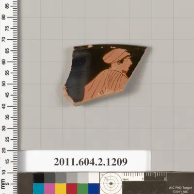 Terracotta fragment from a kantharos: head vase