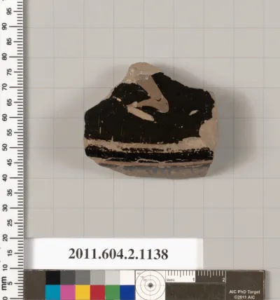 Terracotta fragment of a lekanis lid (covered dish)