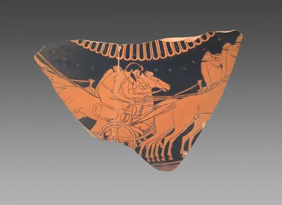 Attic Red-Figure Hydria Fragment (Black-Figure Shape)