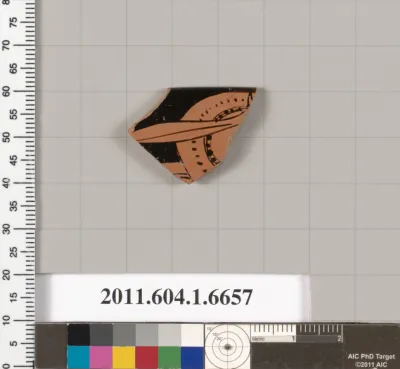 Terracotta rim fragment of a kylix (drinking cup)