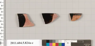Terracotta rim fragments of kylikes (drinking cups)