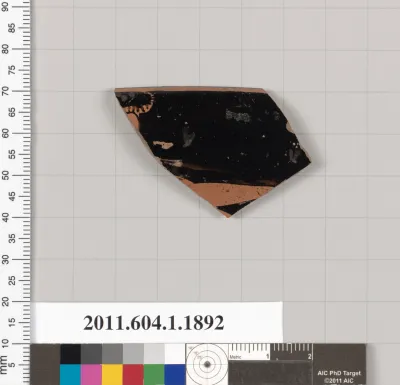 Terracotta rim fragment of a kylix (drinking cup)