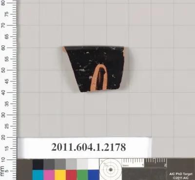 Terracotta rim fragment of a kylix (drinking cup)