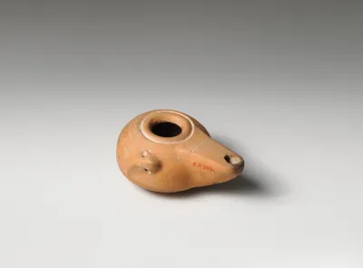 Terracotta oil lamp
