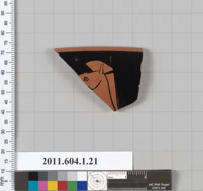 Terracotta rim fragment of a kylix (drinking cup)