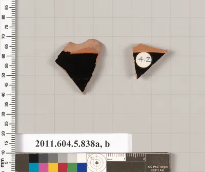 Terracotta fragments of kylikes (drinking cups)