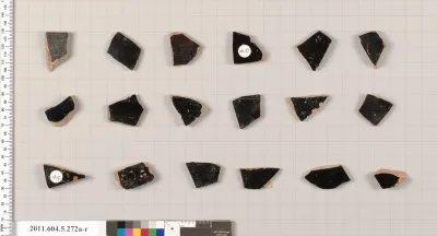 Terracotta fragments of kylikes (drinking cups)