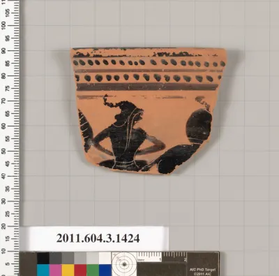 Terracotta rim fragment of a skyphos (deep drinking cup)