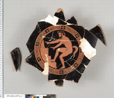 Terracotta fragments of a kylix (drinking cup)