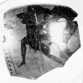 KRATER, COLUMN, FRAGMENT (ATHENIAN, BLACK-FIGURE)