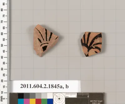 Terracotta fragments of skyphoi (deep drinking cups)