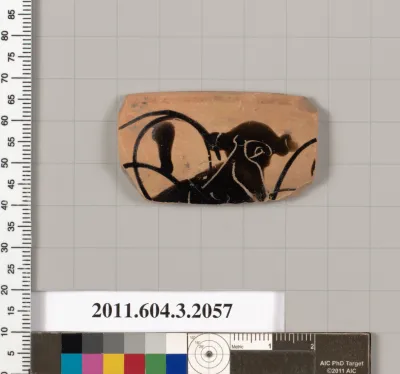 Terracotta rim fragment of a kylix (drinking cup)